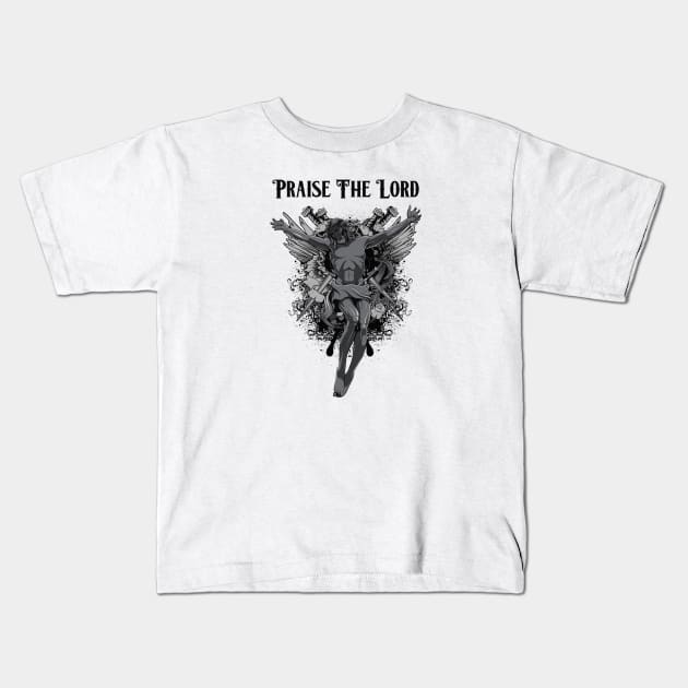 PRAISE THE LORD Kids T-Shirt by theanomalius_merch